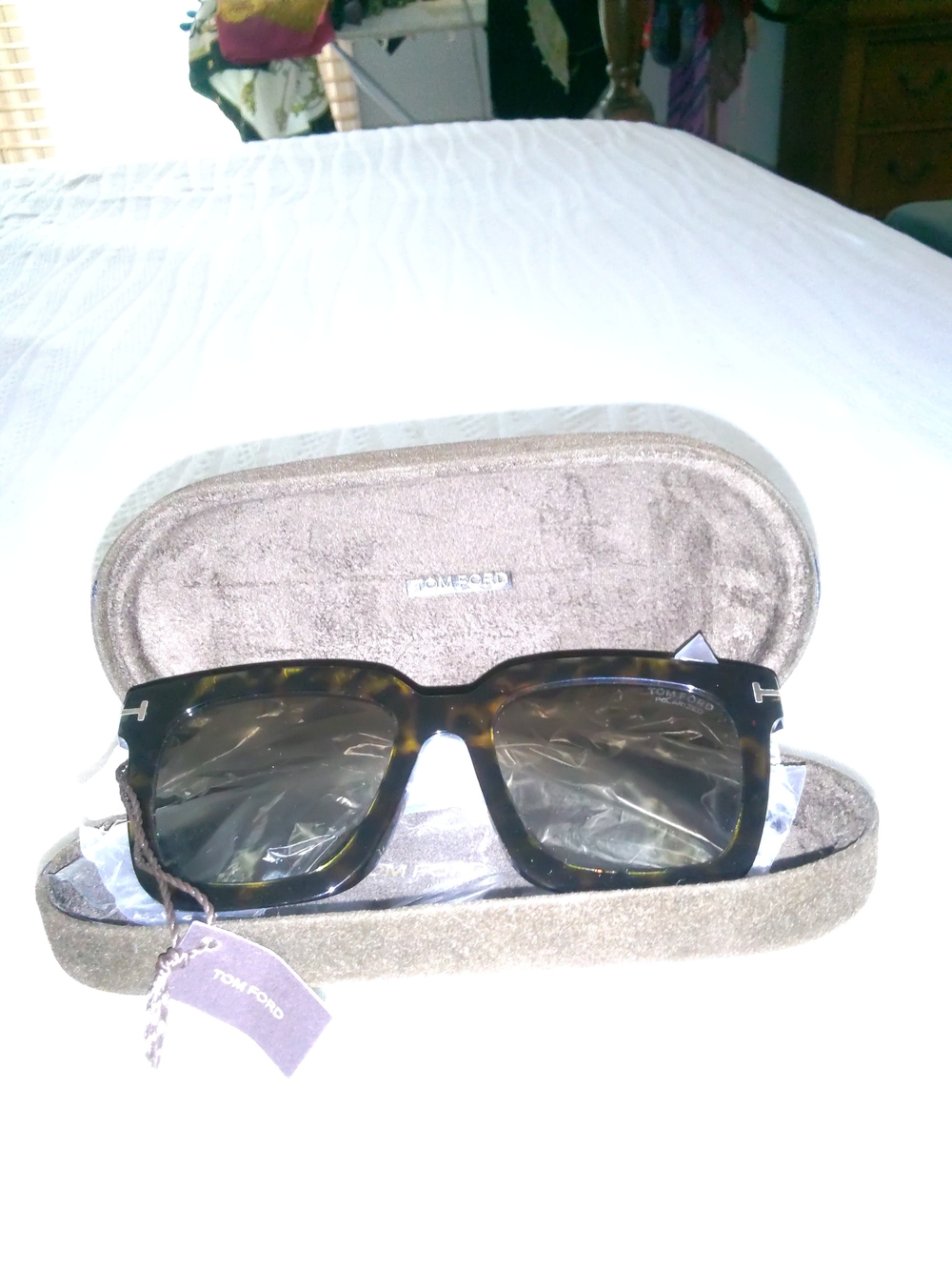 Tom Ford Men's Tortoiseshell Sunglasses with Brown Lenses